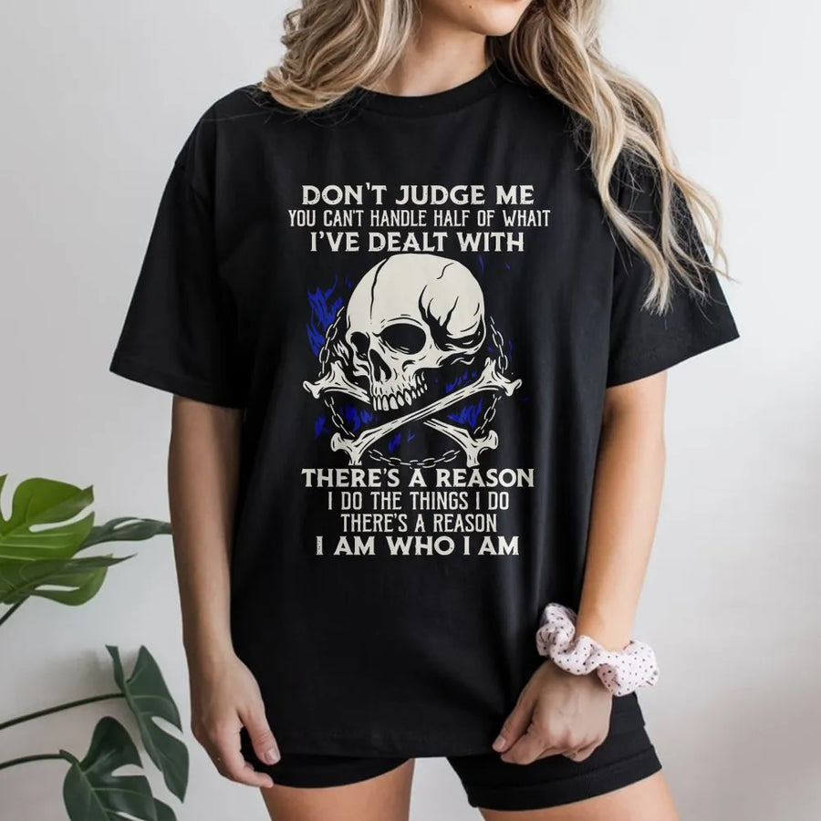 Dont Judge Me Skeleton T-Shirt | Edgy Graphic Quote Tee | 100% Cotton Premium Quality | Aesthetic Streetwear Gift for Men and Women