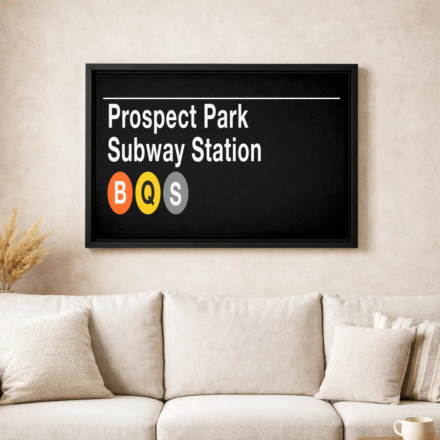 Prospect Park Subway Station Canvas | NYC Transit Sign Wall Art | Premium Gallery Wrapped Decor | Brooklyn Home Office Gift
