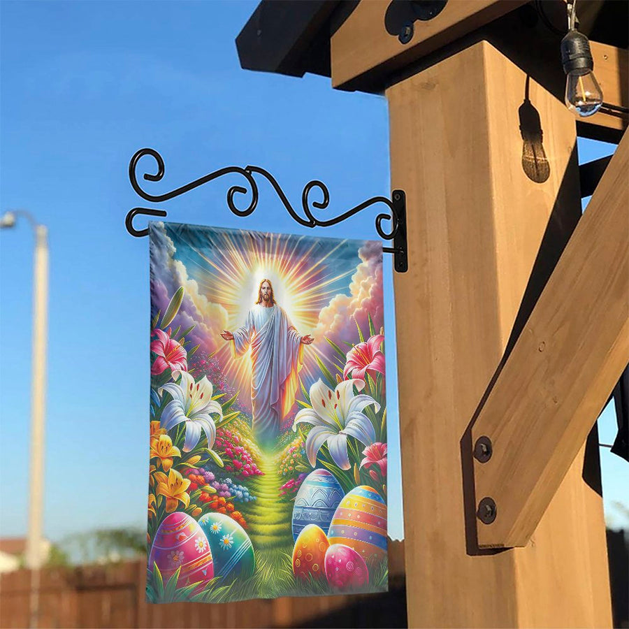 He Is Risen Easter Garden Flag | Religious Jesus Resurrection Design | Premium Weather-Resistant Polyester | Outdoor Spring Yard Decor Gift