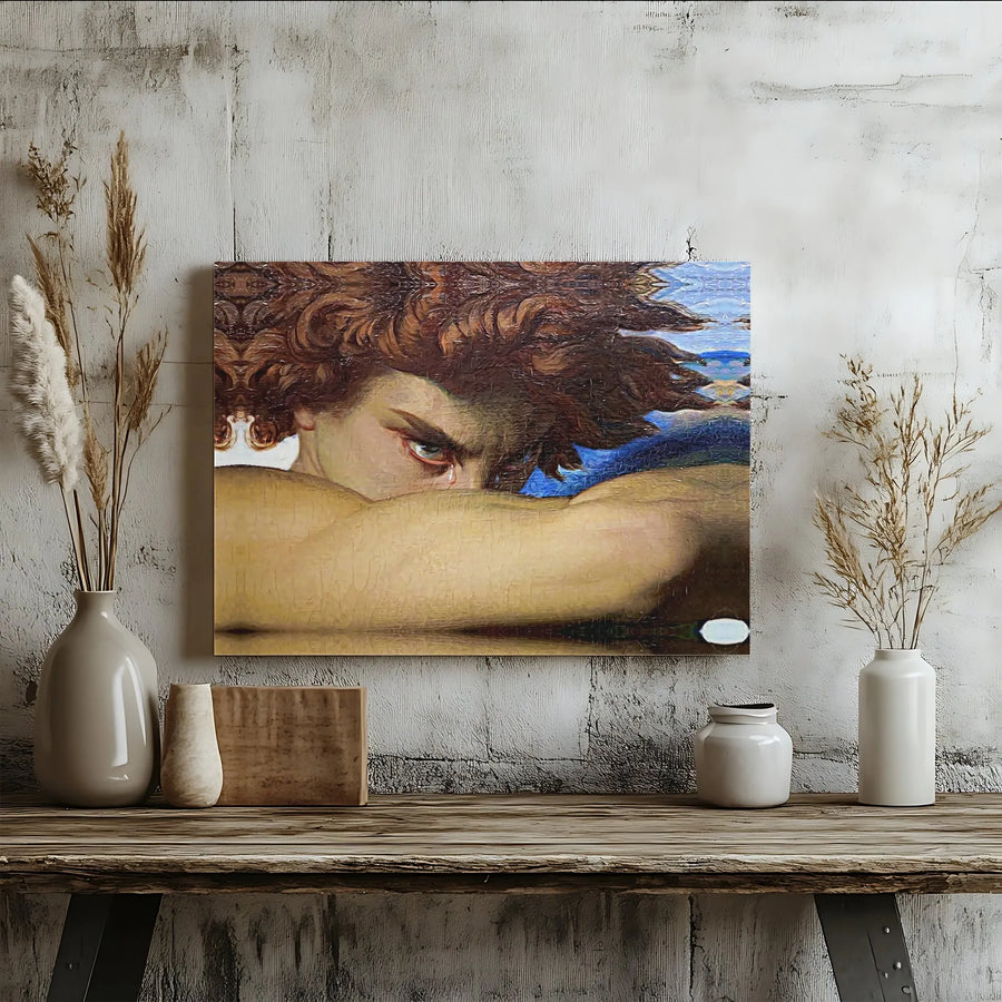 The Fallen Angel Canvas Print | Alexandre Cabanel Mirrored Artwork | Gallery Wrap Premium Decor | Dark Academia Home Office Wall Art Gift