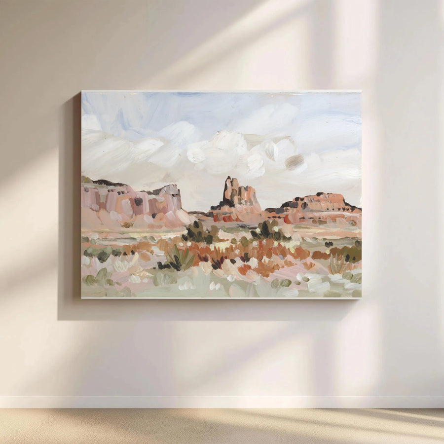 Monument Valley Canvas Print | Impressionist Desert Painting | Premium Thick Gallery Wrap | Boho Southwestern Home Decor Gift