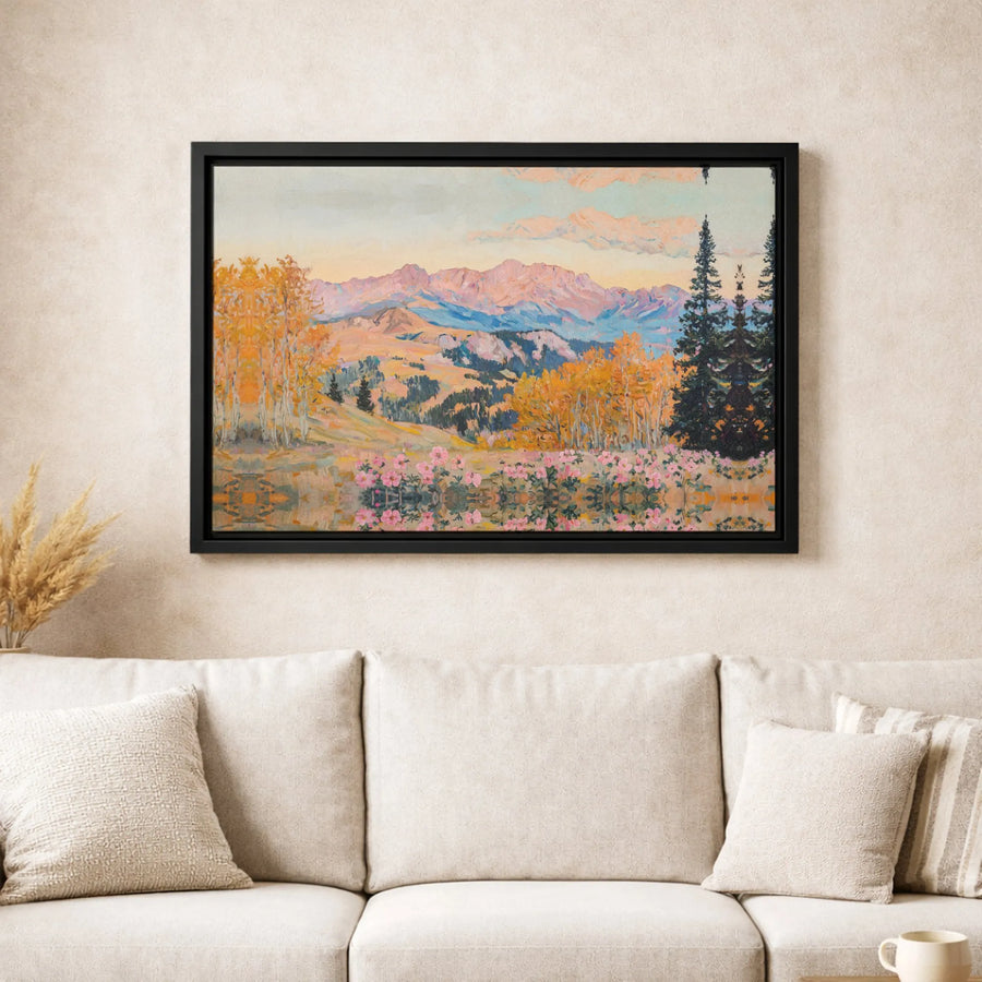 Autumn Mountain Landscape Canvas Print | Golden Aspen Forest Wall Art | Premium 1.25" Gallery Wrap | Nature-Inspired Home Decor Gift