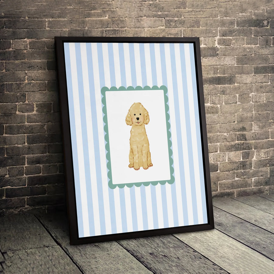 Poodle Wall Art Canvas | Cute Dog Nursery Decor | Gallery-Wrapped Premium Print | Gift for Dog Lovers