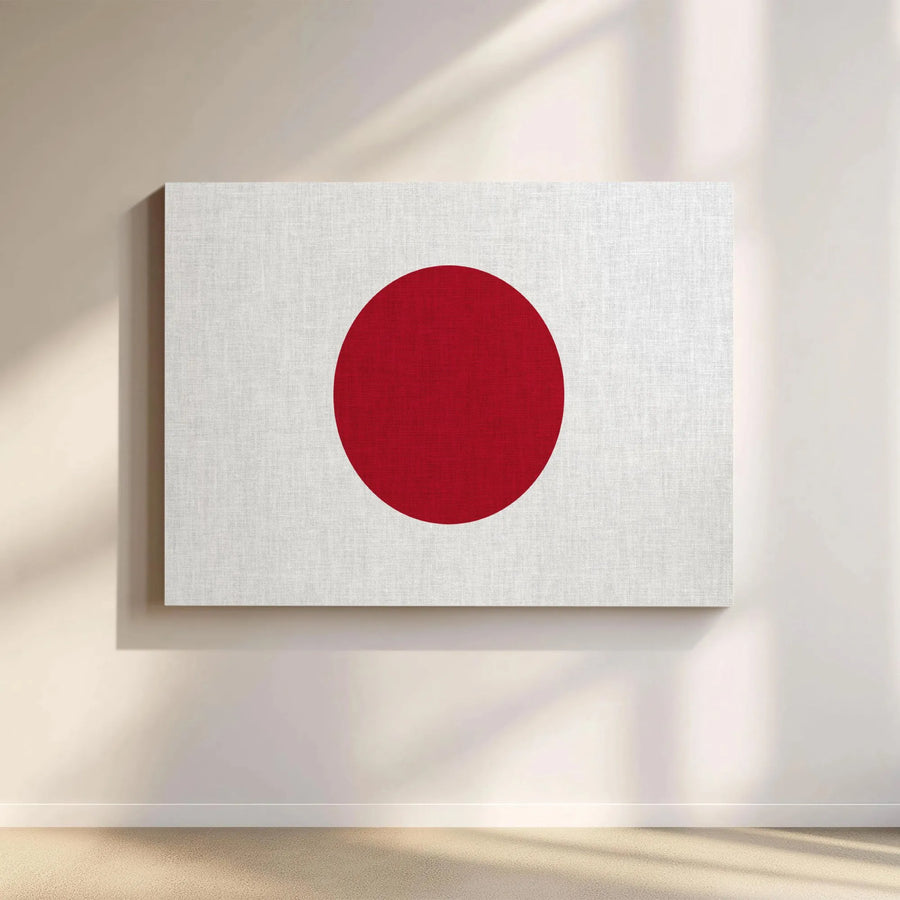 Japanese Flag Canvas Print | Minimalist Hinomaru Red Sun Art | Premium Gallery Wrapped Wall Decor | Modern Japan Home Decor Gift