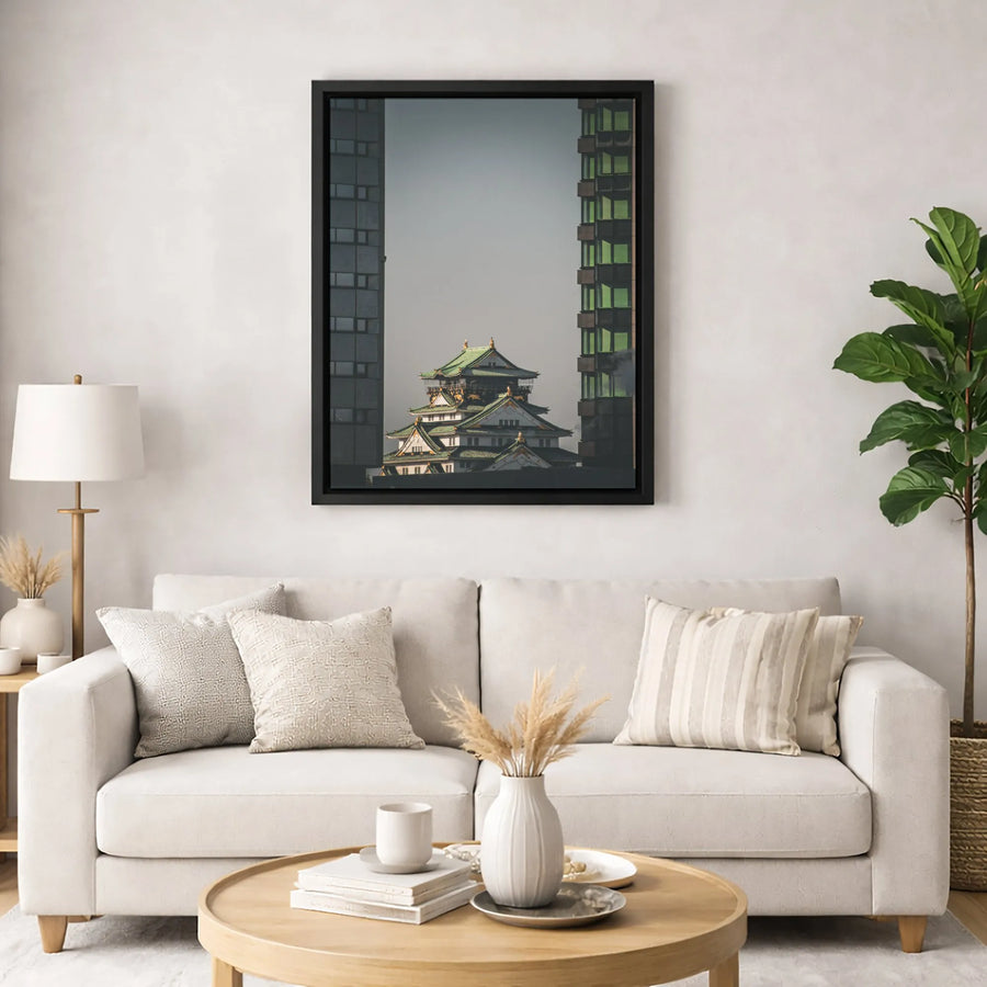 Osaka Castle Canvas Print | Japanese Architecture Contrast Wall Art | Gallery Quality 1.25-inch Profile | Modern Travel Home Decor Gift