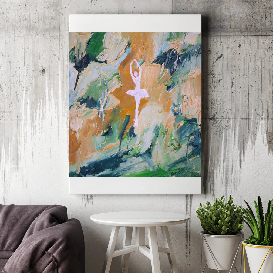 Abstract Ballerina Canvas Print | Textured Brushstroke Ballet Art | Premium Gallery Quality Wall Decor | Gift for Dancer or Dance Studio