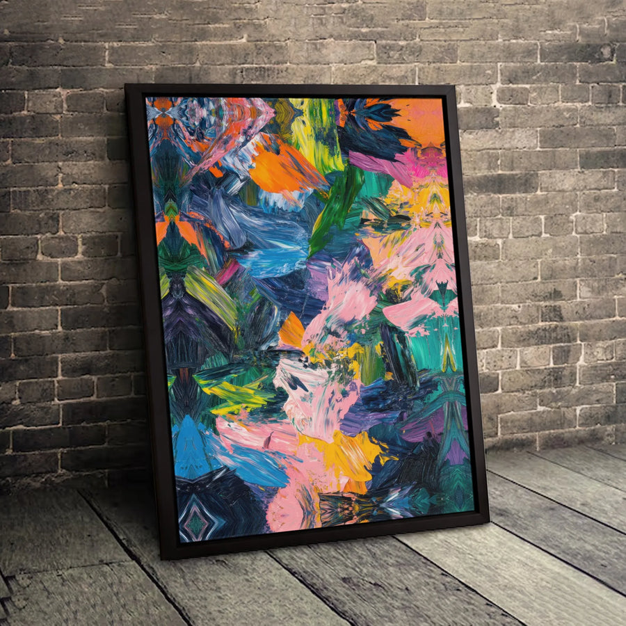 Colorful Abstract Canvas Wall Art | Vibrant Thick Brushstroke Painting | Premium Gallery Quality Print | Modern Home & Office Decor Gift