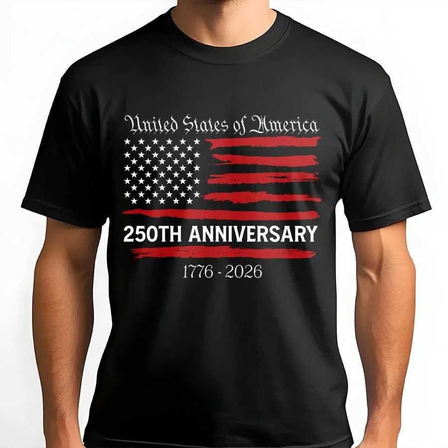 America 250th Anniversary T-Shirt | 1776-2026 Distressed US Flag Graphic | Premium Cotton Blend Sweatshirt | Collector's Patriotic Gift for Men and Women