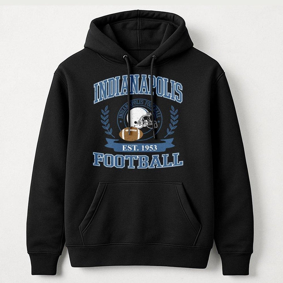 Indianapolis Football Hoodie | Vintage Retro Athletic Logo | Premium Cotton Blend | Unisex Game Day Apparel Gift for Fan