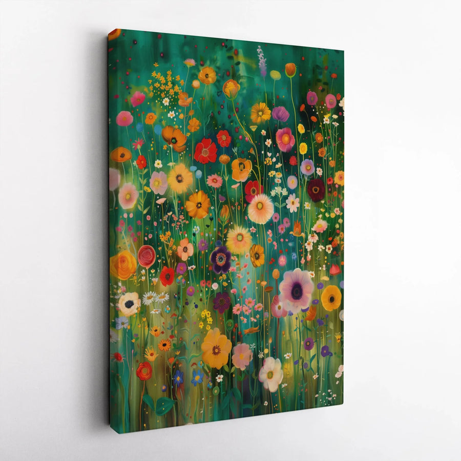 Wildflower Meadow Canvas Print | Colorful Botanical Garden Wall Art | Premium Gallery Wrapped Decor | Nature Lover Gift Home Office Decor