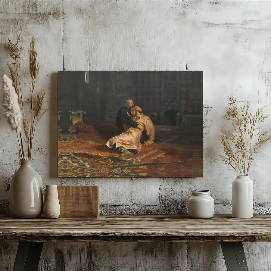 Ivan the Terrible and His Son Ivan Canvas Print | Ilya Repin Historical Art | Premium Gallery-Wrapped Wall Decor | Museum-Quality Classic Gift