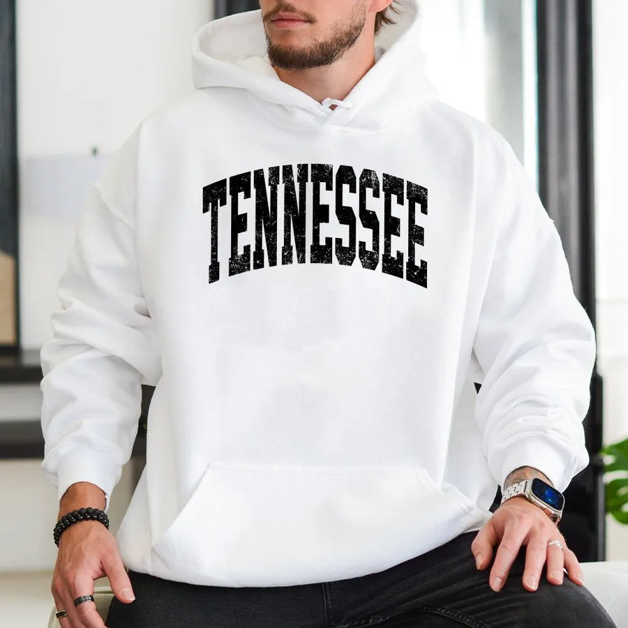 Tennessee Hoodie | Vintage Style Distressed Graphic | Soft Cotton Blend | Unisex Volunteer State Souvenir Gift