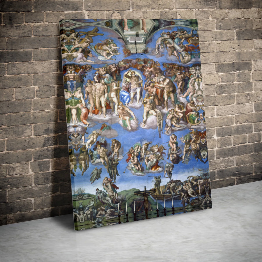 The Last Judgment Canvas Wall Art | Michelangelo Fresco Reproduction | Premium Fade-Resistant Print | Classic Religious Art Collector's Gift