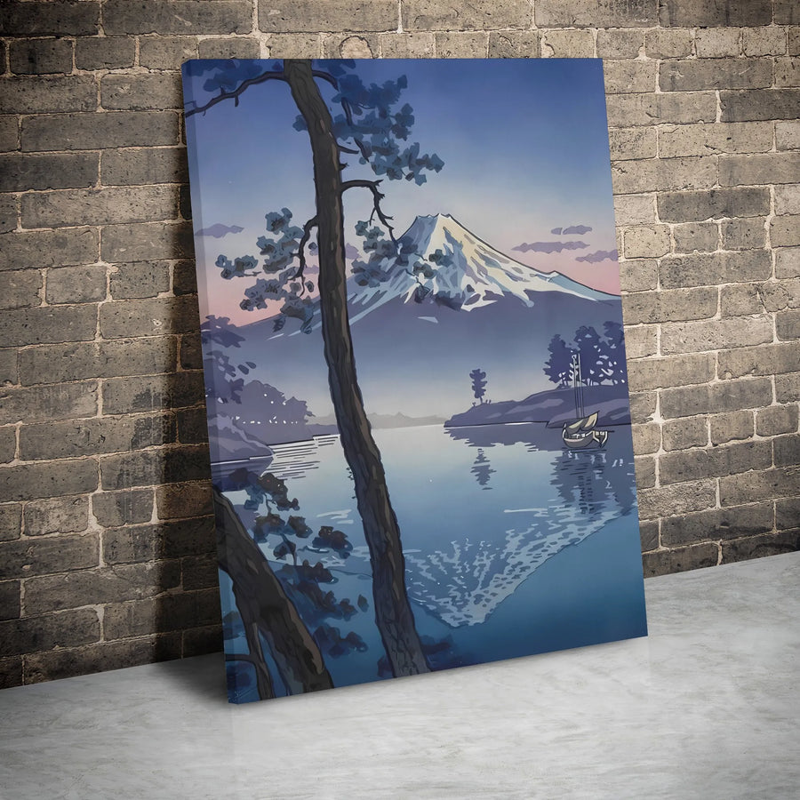 Mount Fuji Canvas Wall Art | Japanese Landscape Mountain View | 1.25 Inch Gallery Wrap Print | Zen Home Decor Gift For Nature Lovers