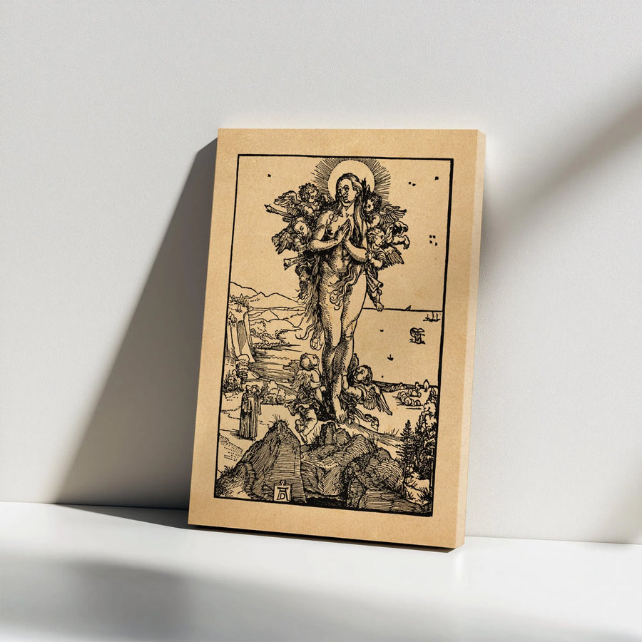 Albrecht Dürer Mary Magdalene Wall Art | Renaissance Woodcut Reproduction | Premium Gallery Wrapped Canvas | Religious Fine Art Gift