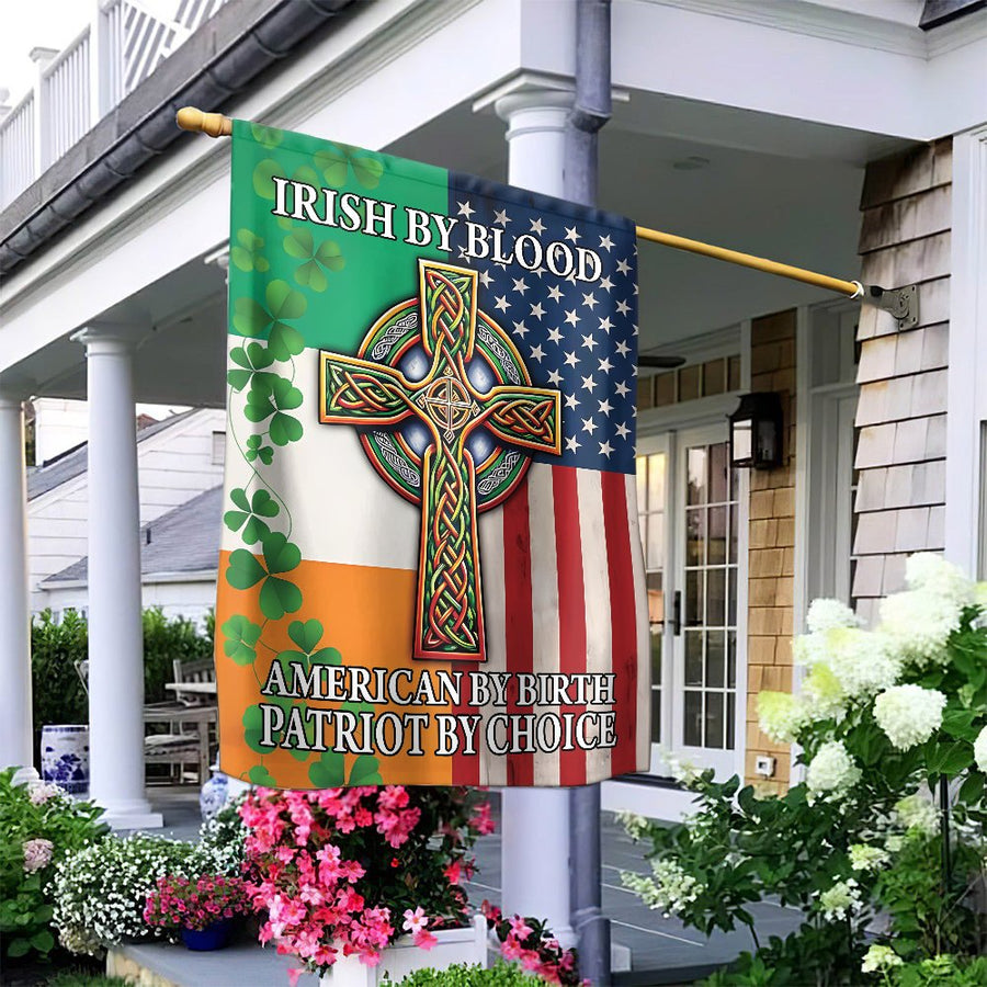 Irish American Garden Flag | Celtic Cross Patriotic Design | Weather-Resistant Polyester | Gift for Irish Pride Heritage & Patriotism