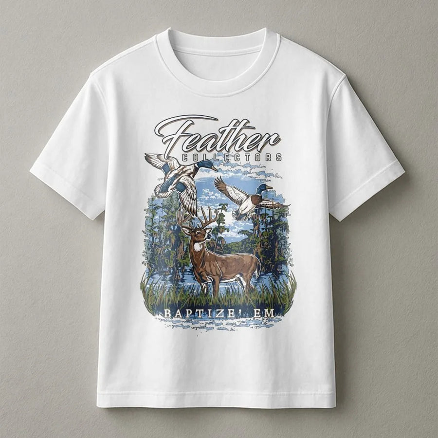 Hunting T-Shirt | Southern Swamp Whitetail Deer and Duck Design | 100% Cotton Premium Apparel | Gift for Outdoorsman and Hunter