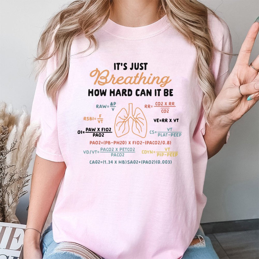 Respiratory Therapist T-Shirt | Funny Lung Math Equation Graphic | 100% Cotton Premium Tee | Gift for RT Student or Medical Professional