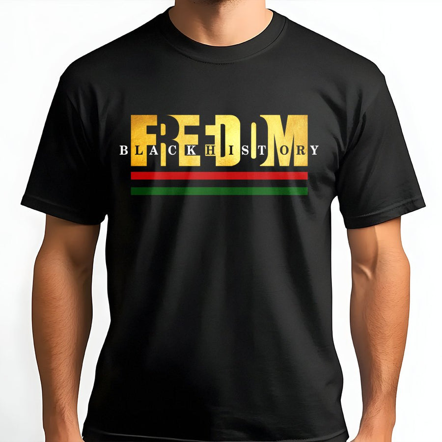 Freedom Black History T-Shirt | Pan-African Flag Graphic Tee | 100% Cotton Premium Quality | Empowering Cultural Apparel For Men And Women