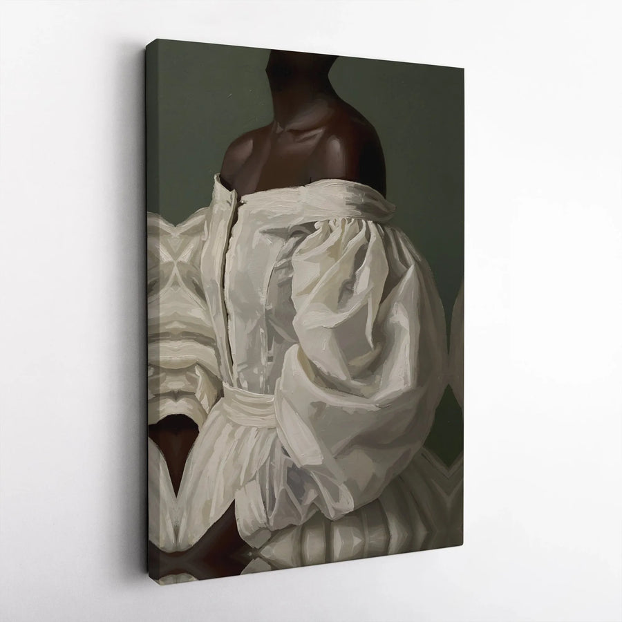 Black Woman Portrait Canvas Art | Classical Oil Painting Style | Premium 1.25-Inch Gallery Wrap | Elegant Home Decor Gift