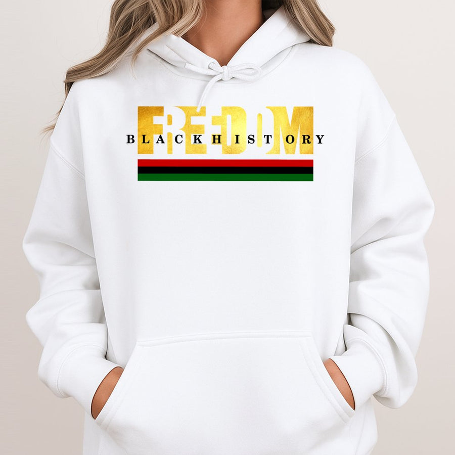 Freedom Black History Hoodie | Pan-African Flag Graphic | Premium Cotton Blend | Empowerment Gift for Men and Women