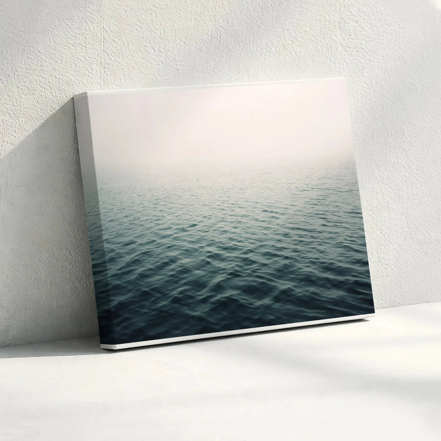 Misty Ocean Canvas Wall Art | Minimalist Seascape Photography | Premium Gallery Wrapped Canvas | Modern Coastal Living Room Decor Gift