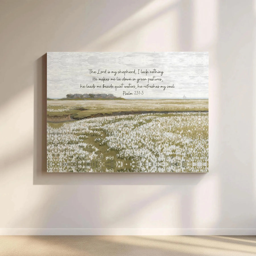 Psalm 23 Wall Art | The Lord Is My Shepherd Bible Verse Canvas | Gallery Wrap Premium Print | Christian Home Decor & Religious Gift