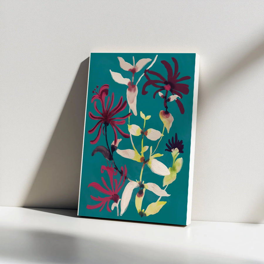 Abstract Floral Canvas Print | Modern Botanical Painting Art | Premium 1.25" Thick Canvas | Living Room & Bedroom Decor Gift
