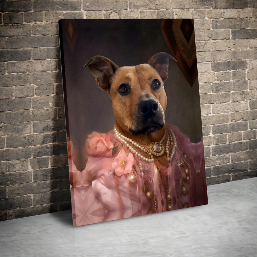 Royal Dog Portrait Canvas Art | Renaissance Style Pet Portrait | Premium Framed Canvas Print | Funny Wall Decor Gift for Dog Mom