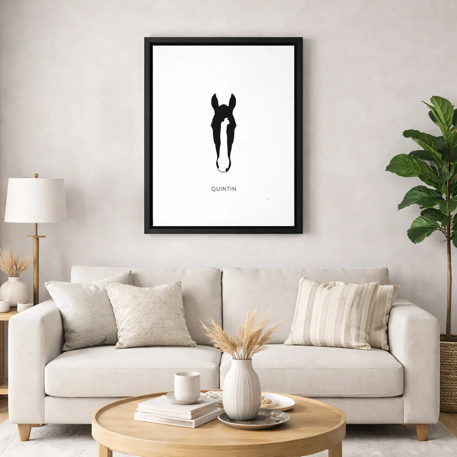 Minimalist Horse Head Wall Art | Modern Silhouette Canvas Print | Gallery-Quality Decor | Equestrian Home Decor Gift For Horse Lovers
