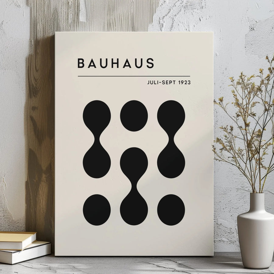 Bauhaus Abstract Wall Art | Geometric Mid Century Modern Canvas Print | 1.25 Inch Gallery Wrap | Minimalist Office Decor Gift