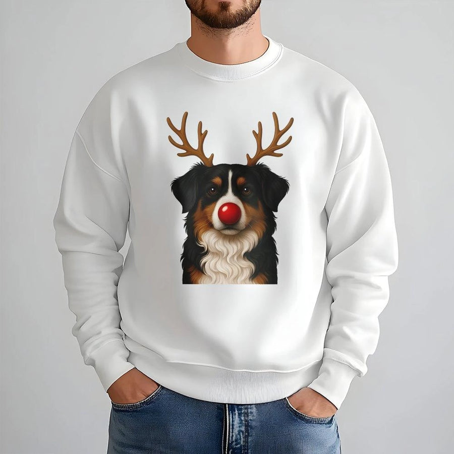 Australian Shepherd Christmas Sweatshirt | Cute Reindeer Dog Graphic | Premium Unisex Holiday Crewneck | Perfect Gift For Dog Lovers