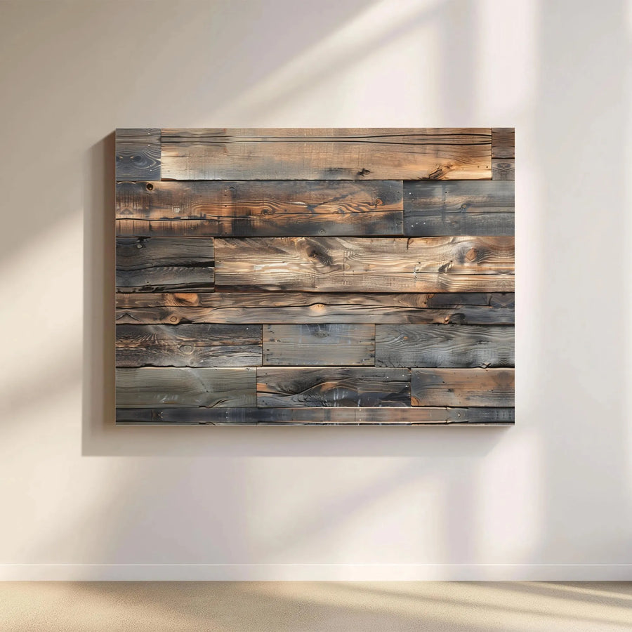 Rustic Wood Panel Canvas Wall Art | Reclaimed Wood Texture Print | Thick Gallery Wrap Canvas | Modern Farmhouse Decor Gift