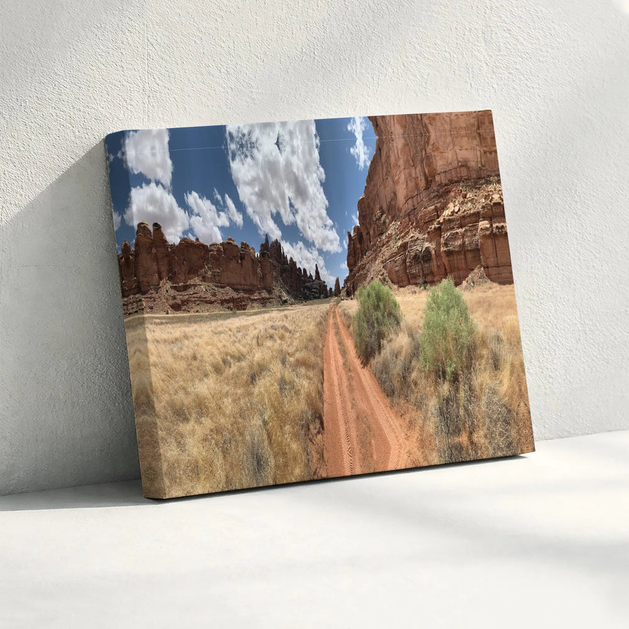 Desert Canyon Canvas Print | Panoramic Red Rock Landscape | Premium Stretched Gallery Wrap | Southwestern Home Decor for Nature Lovers