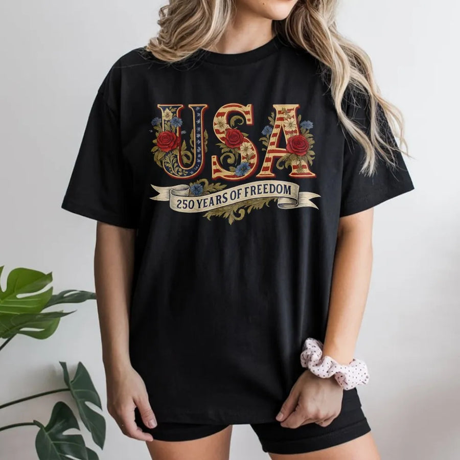 USA 250th Anniversary T-Shirt | 1776-2026 Patriotic Flag Graphic | Premium Cotton Unisex Tee | Independence Day Gift for Americans