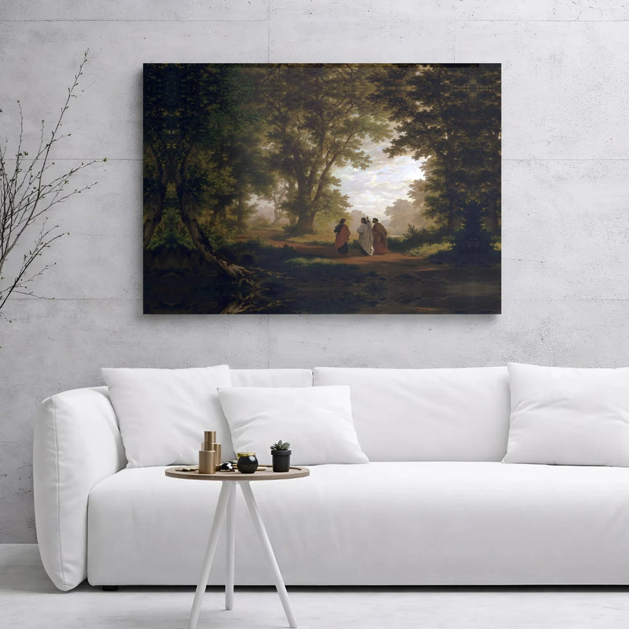 Jesus on the Road to Emmaus Canvas Print | Classic Christian Fine Art Wall Decor | Gallery Wrapped Premium Canvas | Religious Home Gift