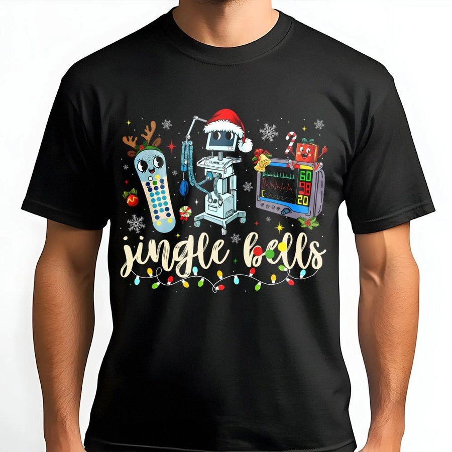 Christmas Nurse T-Shirt | Medical Holiday Monitor Design | Premium 100% Cotton Tee | Nursing Student RN Gift For Her