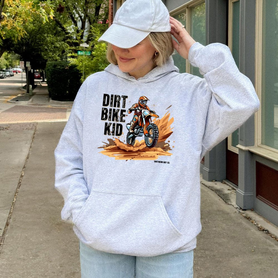 Dirt Bike Kid Hoodie | Motocross Racing Graphic | Premium Cotton Blend | Gift for Dirt Biker Kids and Extreme Sports Fans