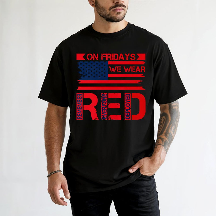 Remember Everyone Deployed T-Shirt | R.E.D. Friday Military Support Graphic | Premium Cotton Unisex Tee | Patriotic Gift for Veterans & Families