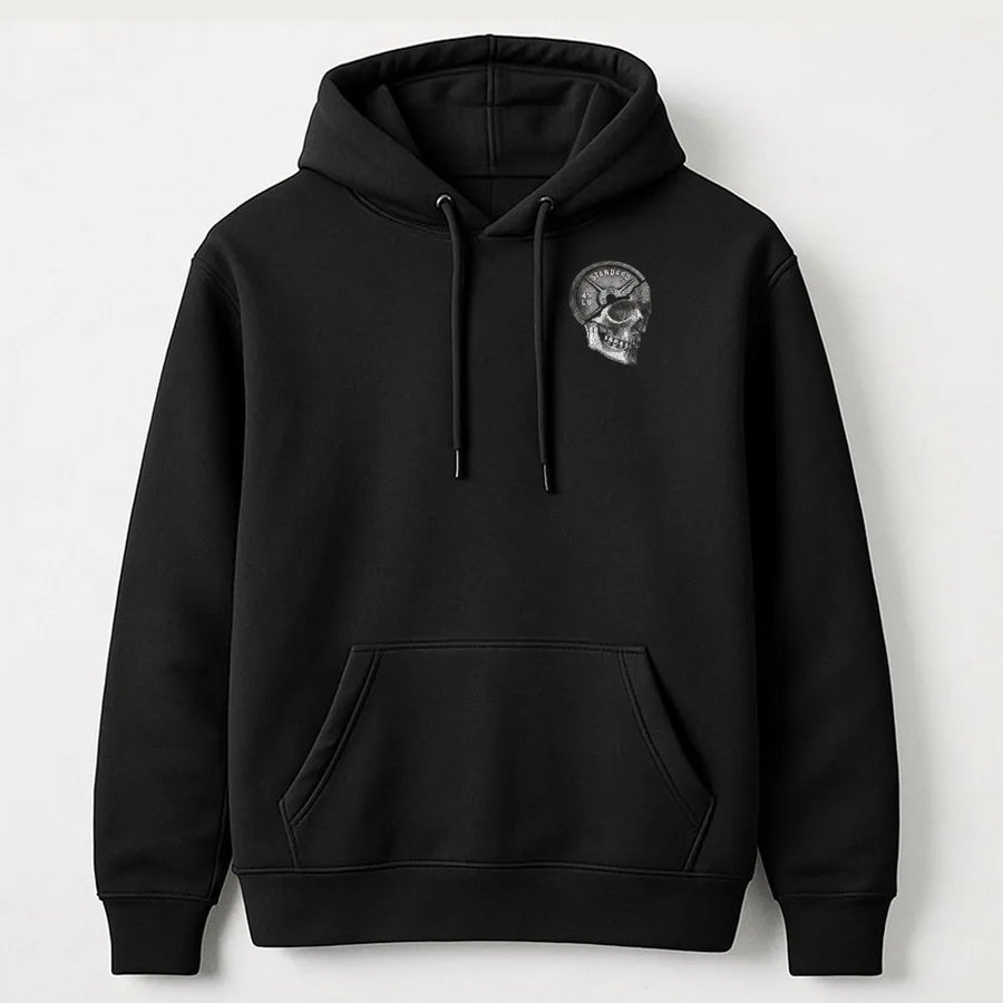 Weightlifting Skull Hoodie | Cracked Skull Barbell Plate Graphic | Premium Cotton Tee | Gift for Weightlifter