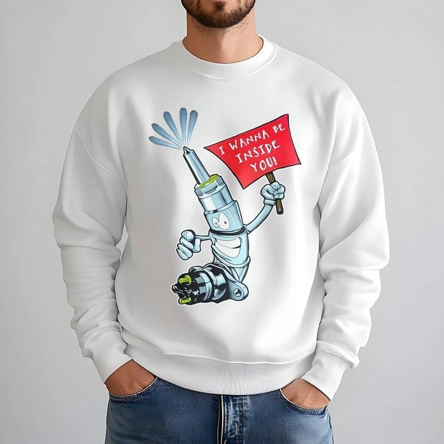 Fuel Injector Graphic Sweatshirt | Funny Automotive Mechanic Gift | Soft Cotton Blend Crewneck | Automotive Enthusiast Apparel for Men and Women