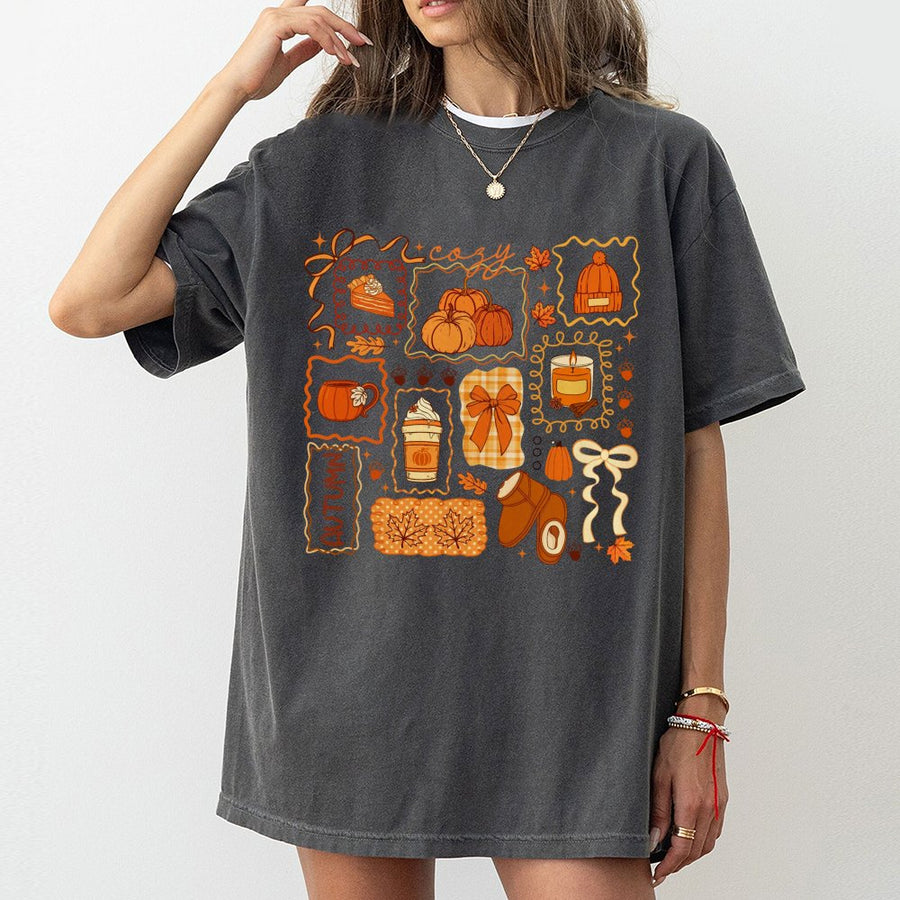 Cozy Season T-Shirt | Preppy Fall Pumpkin Spice Aesthetic | Premium Cotton Graphic Tee | Cute Autumn Gift for Her