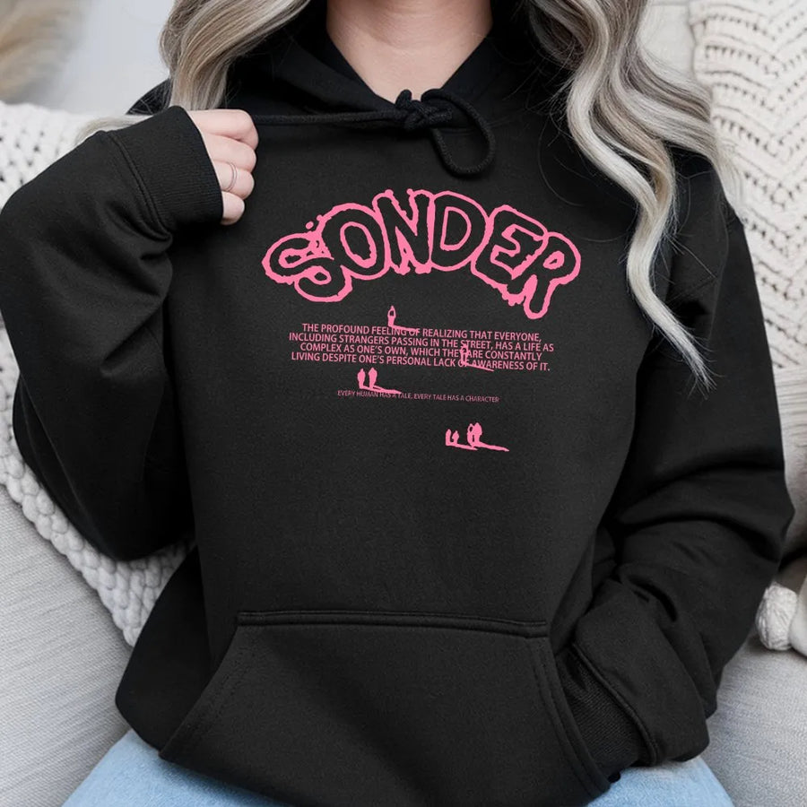 Sonder Definition Hoodie | Aesthetic Quote Jumper with Meaning | Soft Unisex Crewneck | Thoughtful Gift for Deep Thinkers