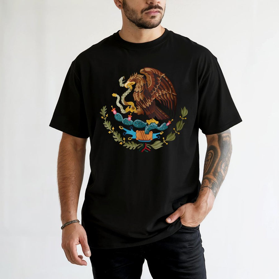 Mexico Coat of Arms T-Shirt | Patriotic Eagle and Snake Emblem | 100% Cotton Premium Tee | Cultural Heritage Gift for Mexican Pride