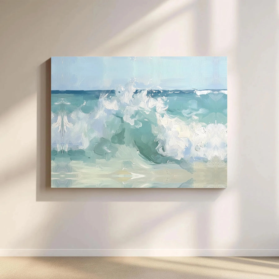 Abstract Ocean Waves Canvas Print | Impressionist Coastal Seascape Wall Art | Gallery Quality 1.25" Profile | Modern Beach Home Decor Gift