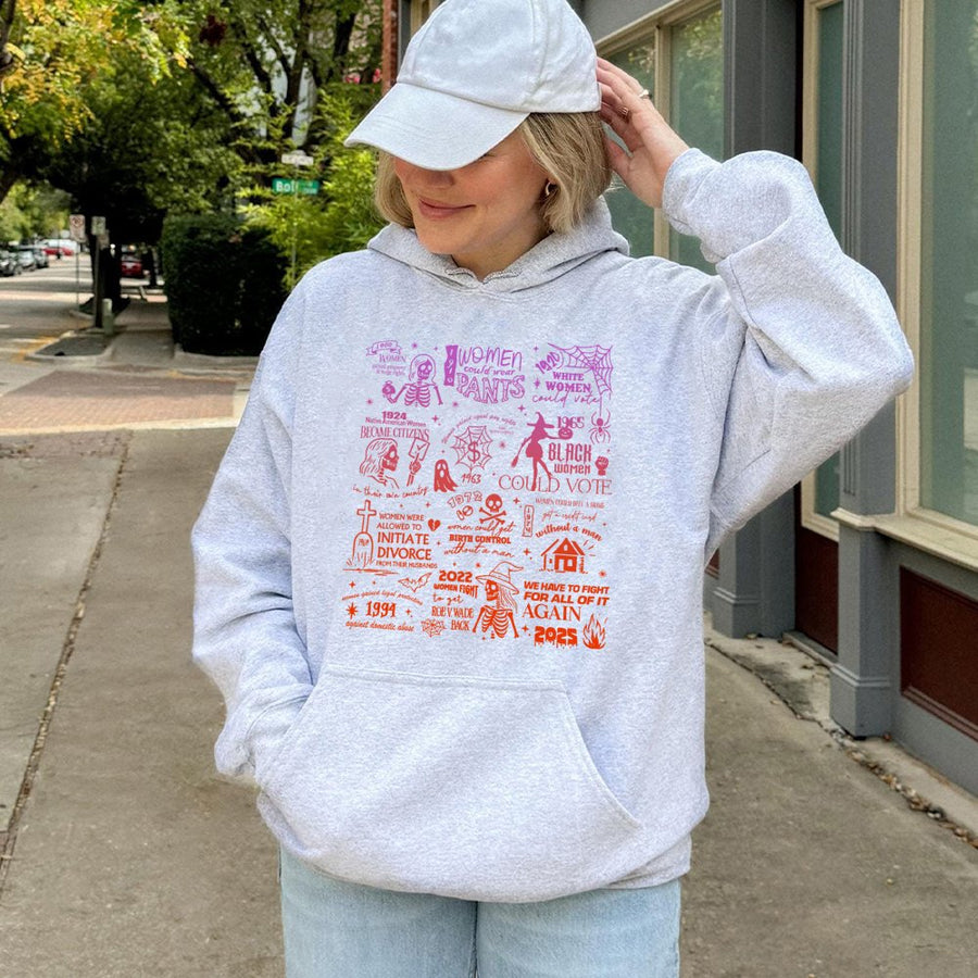 Feminist History Hoodie | Women's Rights Empowerment Graphic | Premium Cotton Blend | Halloween Activist Gift for Her