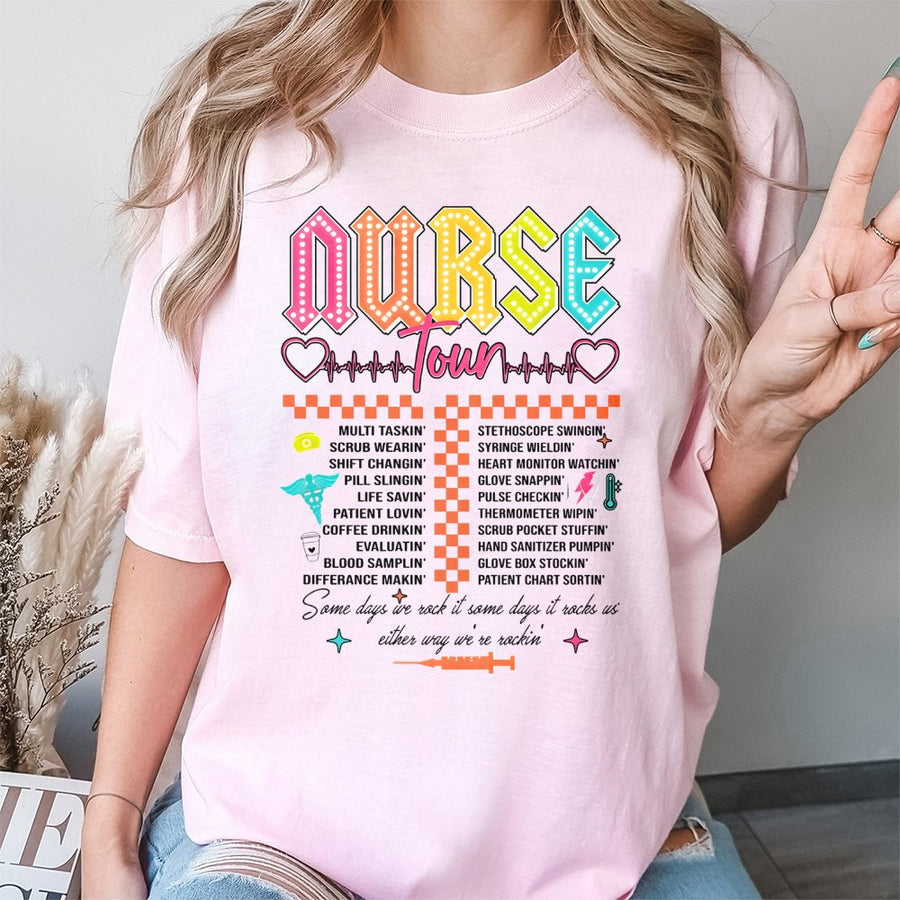 Nurse Tour T-Shirt | Retro Music Festival Graphic | Premium 100% Cotton Tee | Gift for RN, LPN, CNA & Nursing Students