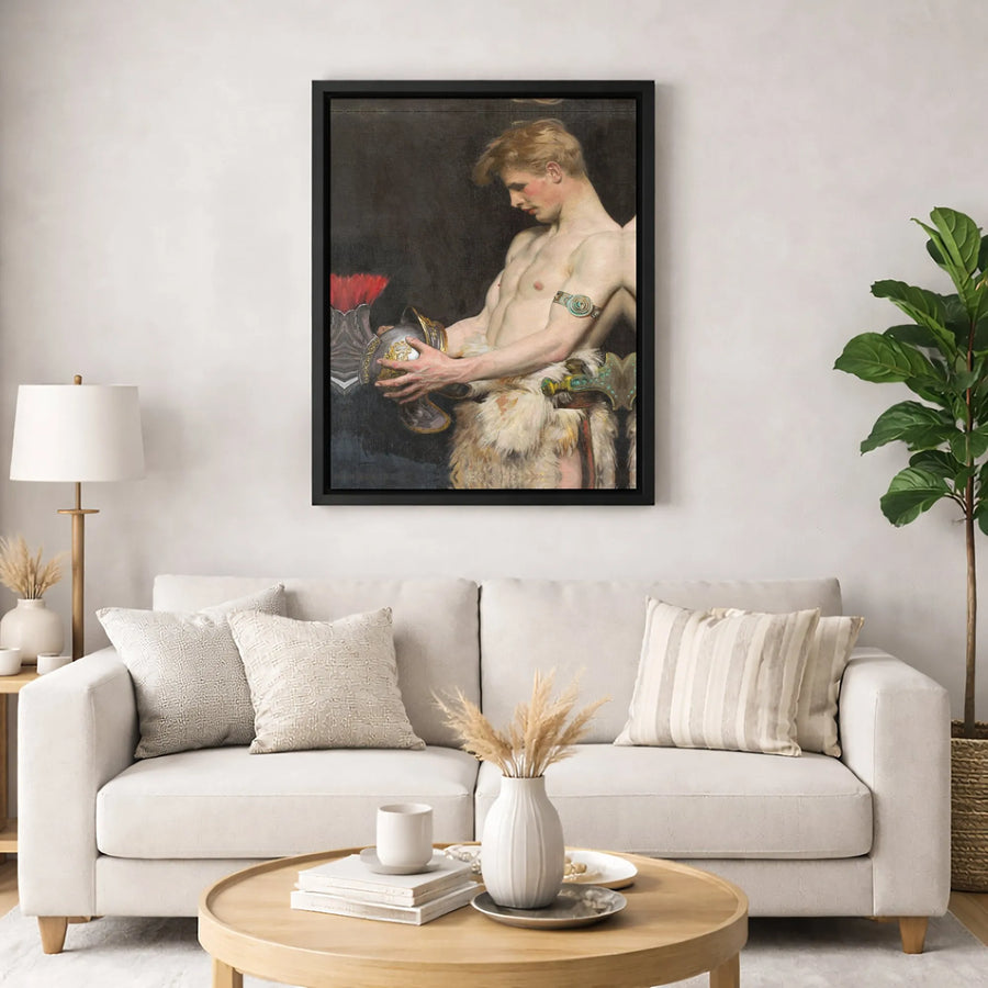 Achilles Lamenting Patroclus Canvas Art | Neoclassical Mythology Wall Decor | Premium Fade-Resistant Print | Classical History Lover Gift