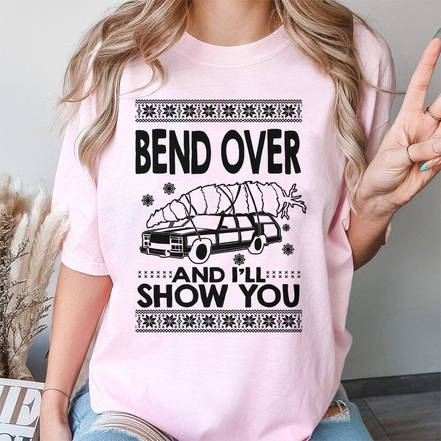 Funny Christmas T-Shirt | Funny Holiday Quote Graphic | 100% Premium Cotton Tee | Retro Station Wagon Ugly Christmas Sweater Design Gift For Couple