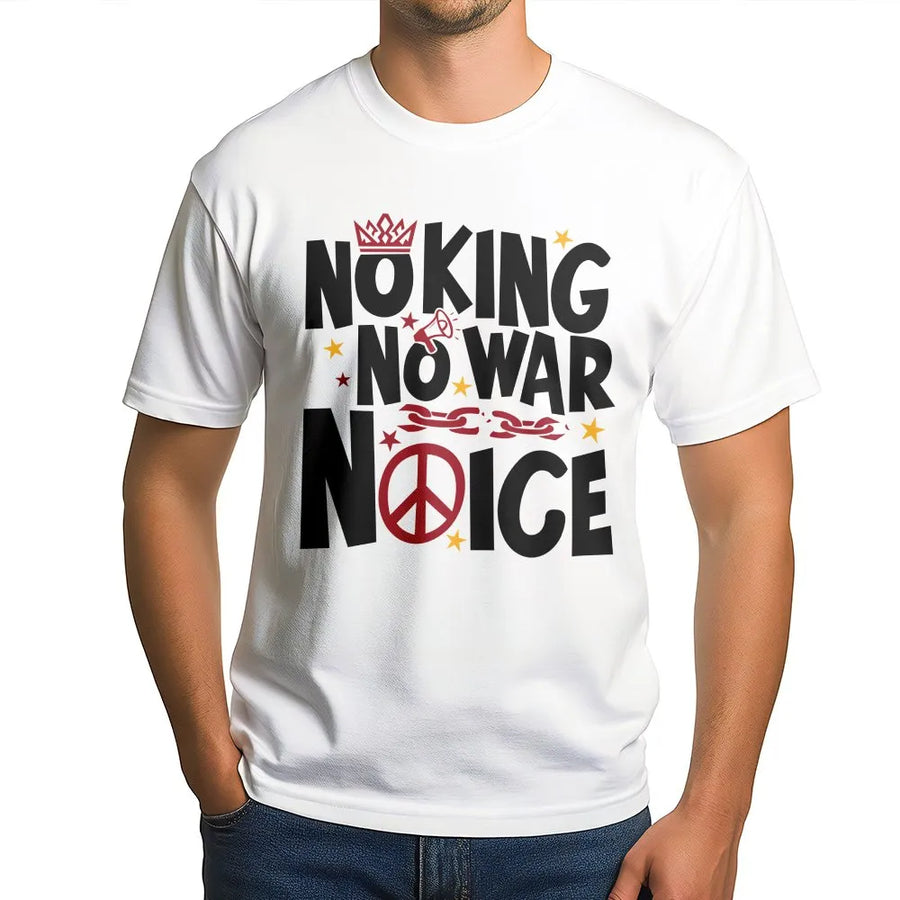No Kings No Masters T-Shirt | Anti War No ICE Protest Graphic | Premium Cotton Blend Sweatshirt | Political Activist Resistance Gift